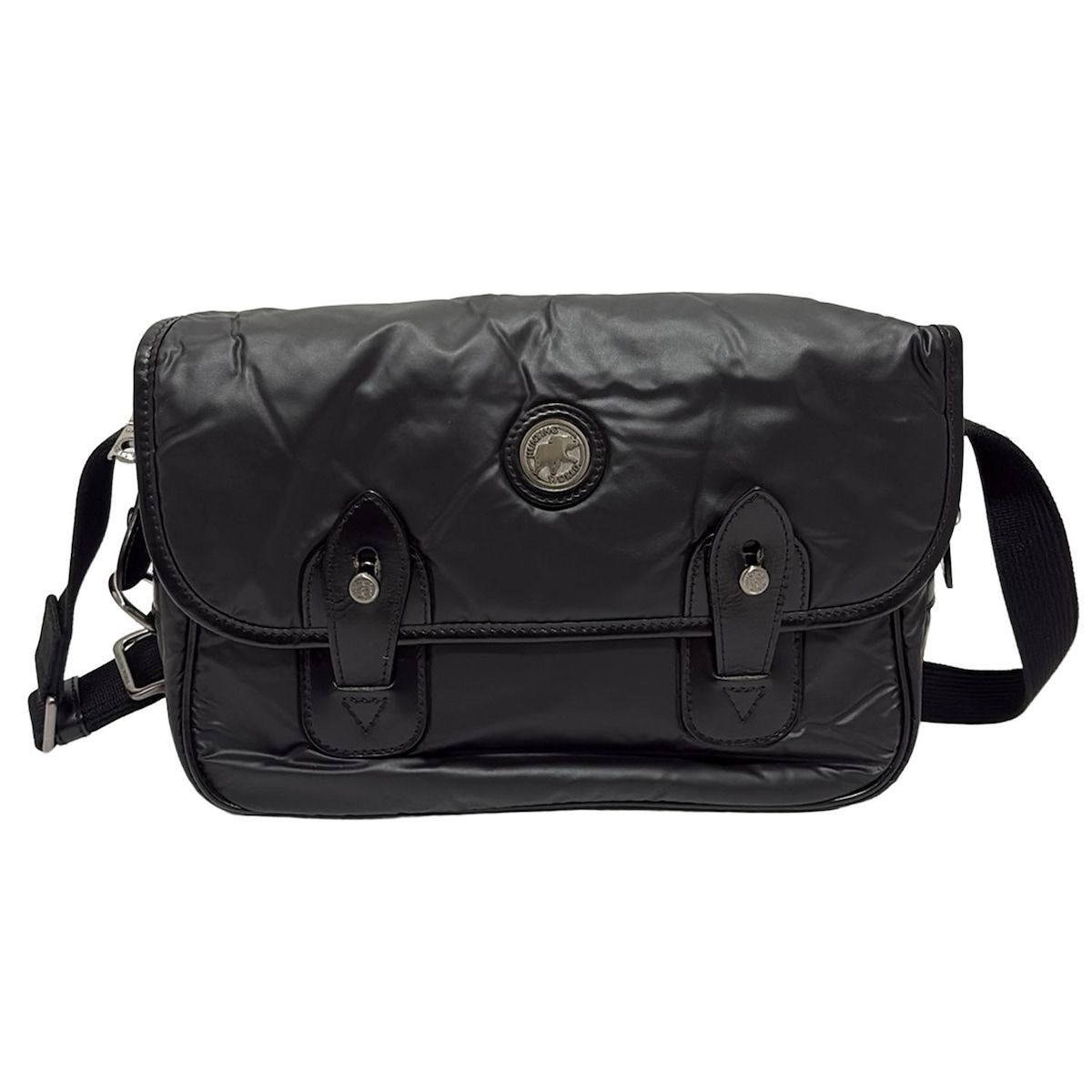 HUNTING WORLD(ハンティングワールド) ショルダーバッグ美品 - 黒 斜めがけ/ミニバッグ レザー