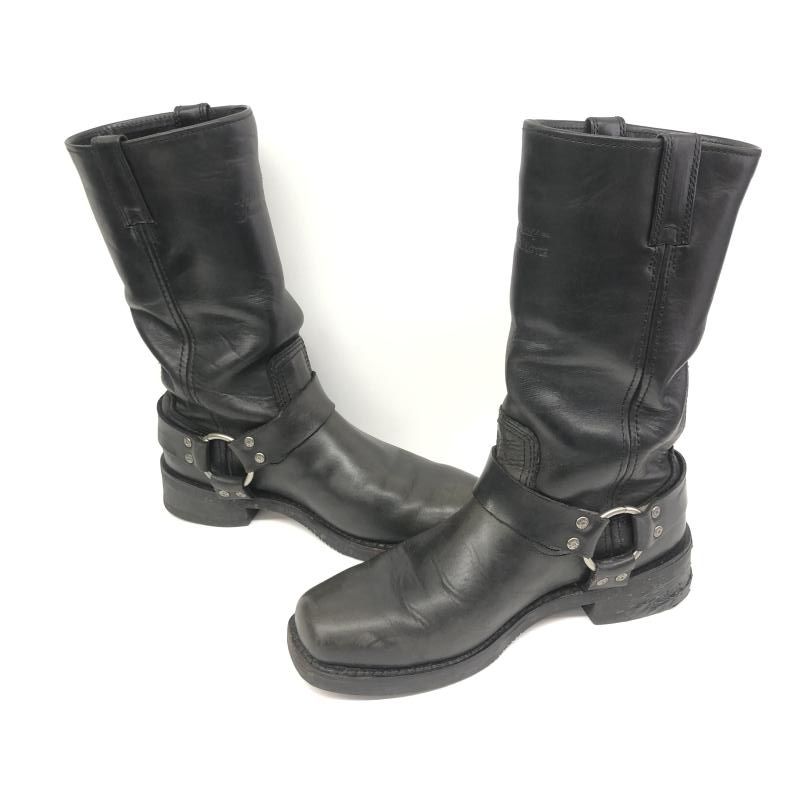 【】HARLEY DAVIDSON リングブーツ エンジニアブーツ 25.5cm ブラック ハーレーダビッドソソン[66]