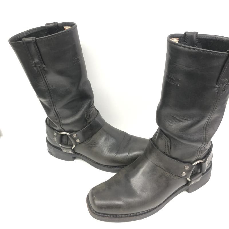 【】HARLEY DAVIDSON リングブーツ エンジニアブーツ 25.5cm ブラック ハーレーダビッドソソン[66]