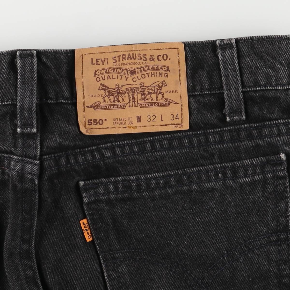 オレンジタブ ブラックデニム