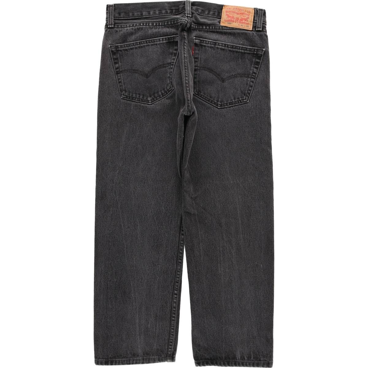 古着 リーバイス Levi s 505 ブラックデニム テーパードデニムパンツ メンズw 33相当|eaa 597534