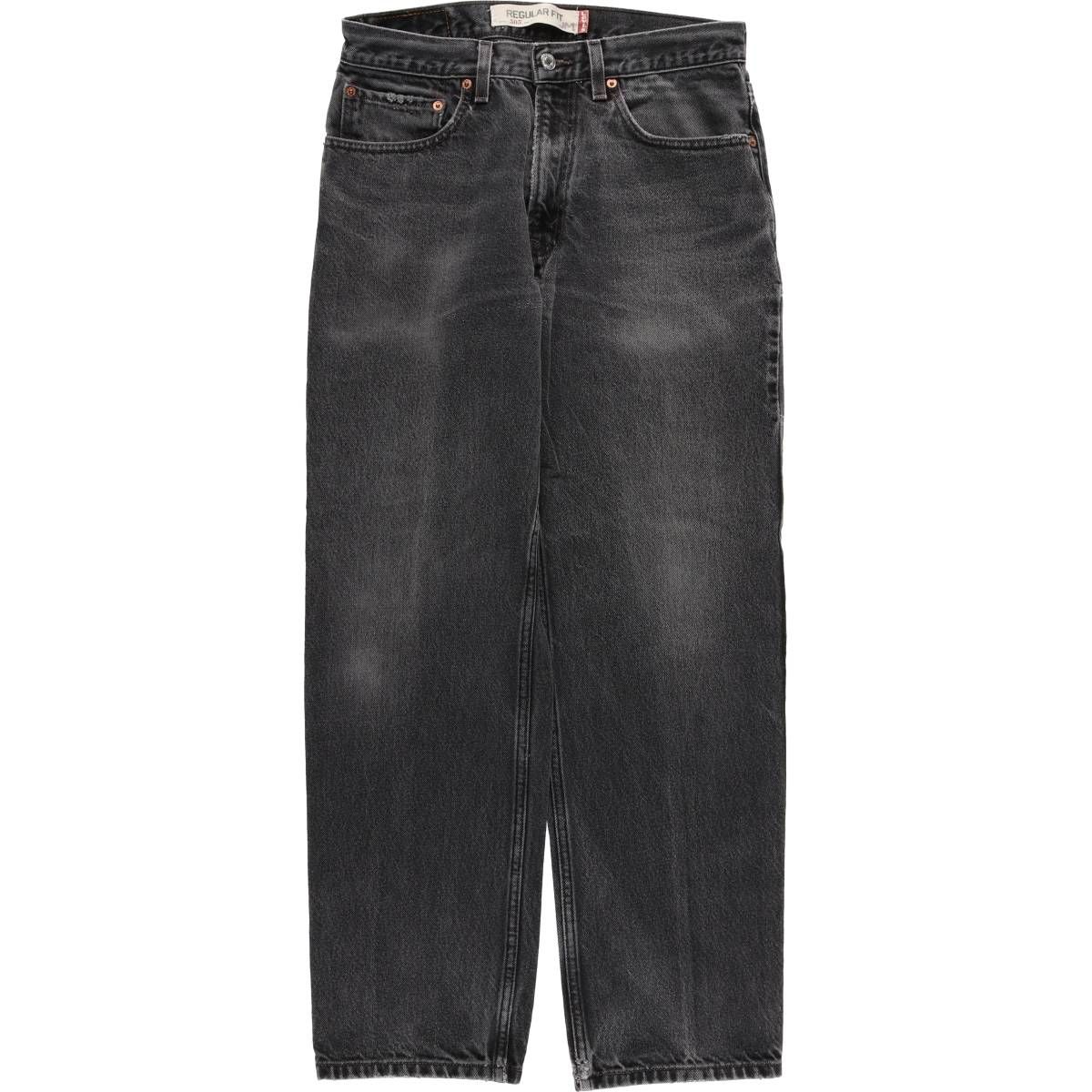 古着 リーバイス Levi s 505 REGULAR FIT ブラックデニム テーパードデニムパンツ メンズw 32相当|eaa 597535