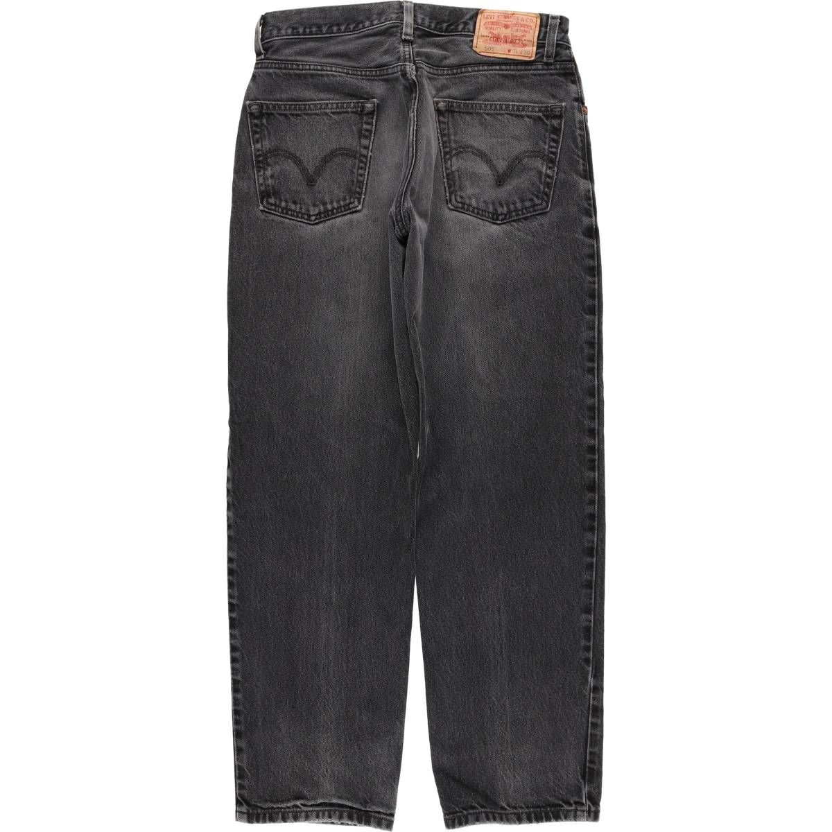 古着 リーバイス Levi s 505 REGULAR FIT ブラックデニム テーパードデニムパンツ メンズw 32相当|eaa 597535