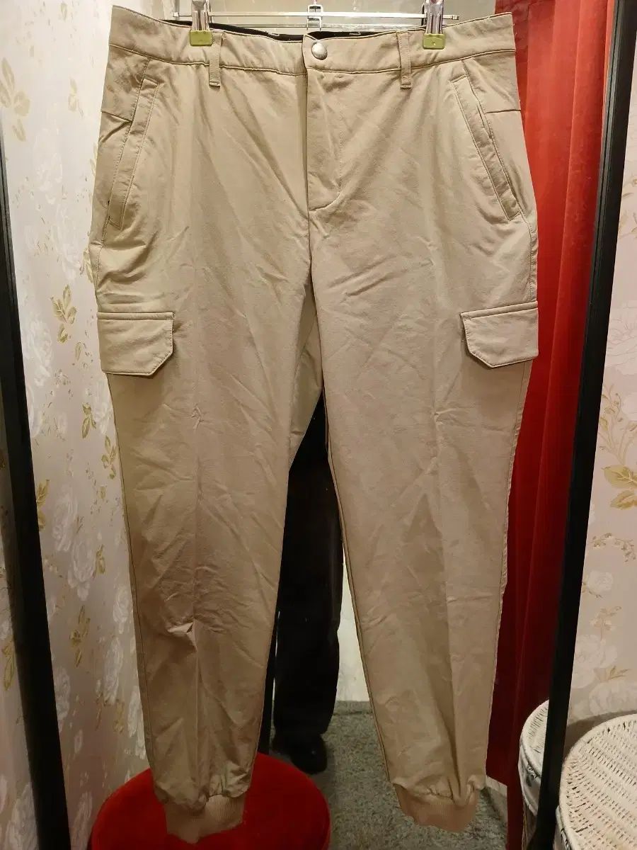 7 12 マルボンゴルフ ベージュ カーゴ ジョガーパンツ サイズ32
