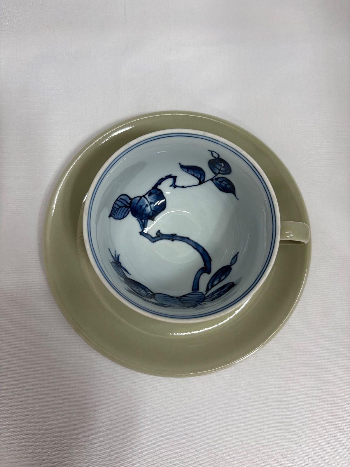 源右衛門窯 ティファニー源 カップ＆ソーサー 青磁木の葉文 ティファニーコラボ