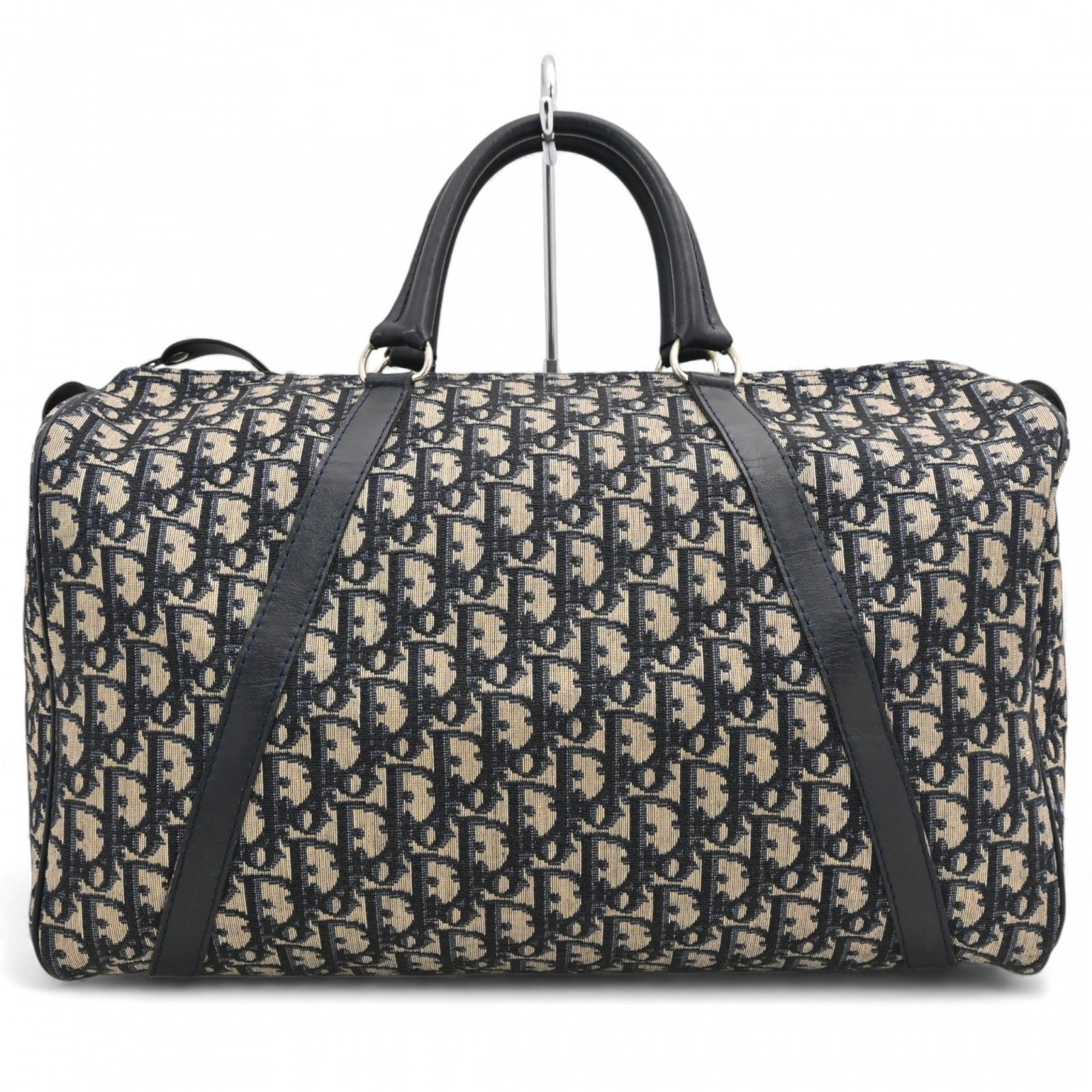 ディオール トロッター ボストンバッグ ベージュ ネイビー Bランク di 3636 cd