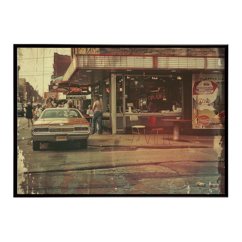 【A2サイズ（約42x59cm）】【lh-poster-8244】コンセプトアート レトロ アメリカ アメリカン ダイナー 1980 1970 1960 ポスター インテリア ネガ フィルム シャビー 古い アーカイブ フォト アート モダン