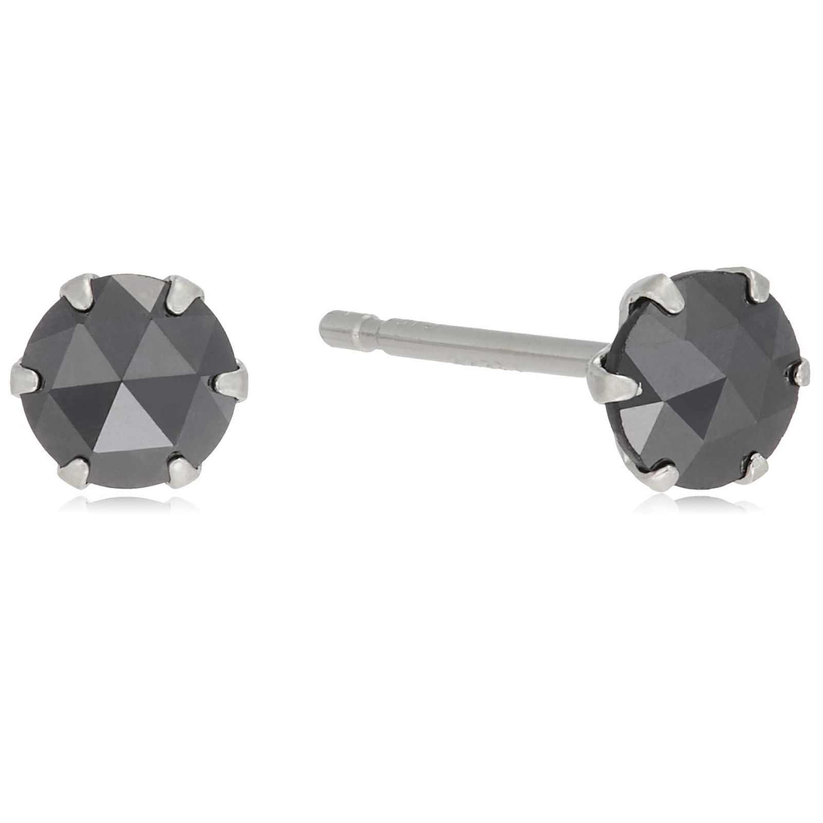 新品 PT900 プラチナ 天然 ブラックダイヤモンド ピアス 0.3ct(0.15ct