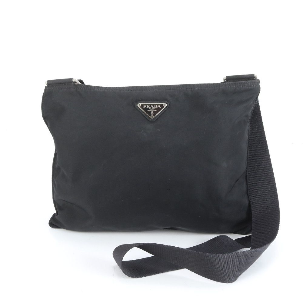 プラダ テスート ナイロン トライアングルロゴ ショルダーバッグ 斜め掛け メッセンジャー ブラック 黒 メンズ EEM DB 25 5