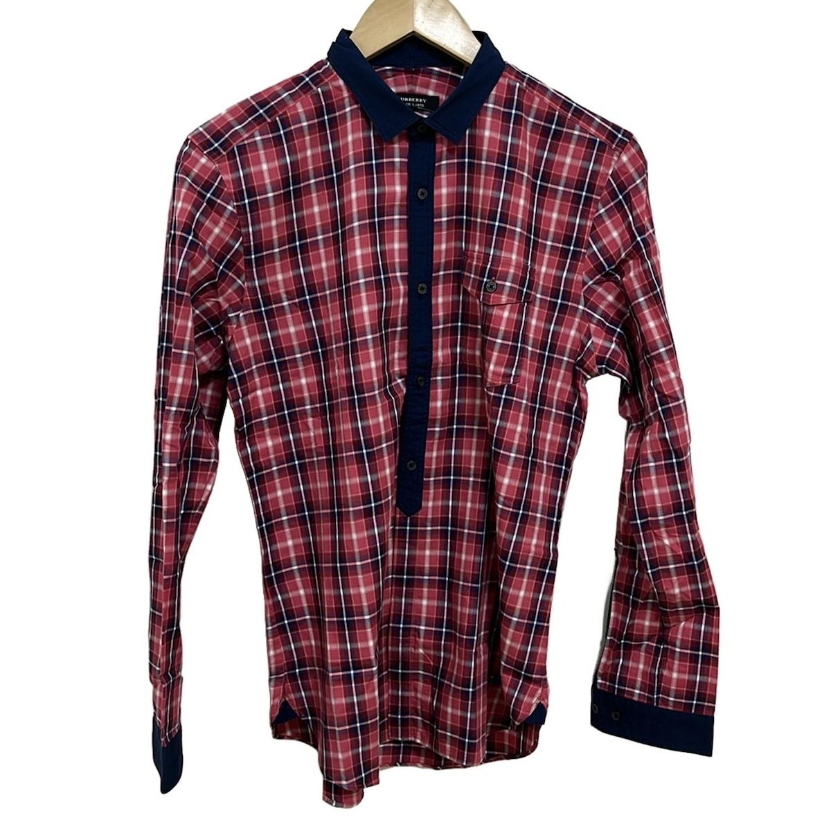 BURBERRY 長袖シャツ 赤 ネイビー チェック バーバリー BURBERRY バーバリー BURBERRY シャツ メンズ チェック