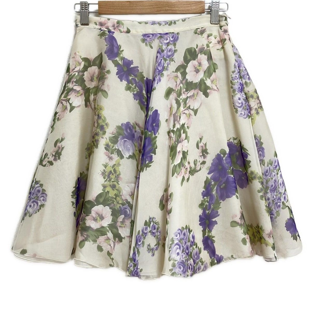 BLUGiRL ブルーガールブルマリン スカート サイズ38 S レディース - ライトベージュ×パープル×マルチ