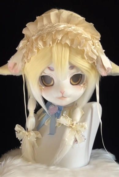 着ぐるみヘッド kigurumi NO 192 羊 黄色 ファースーツ 全頭ヘッド ケモノ マスク ぬいぐるみ コスプレ コスチューム