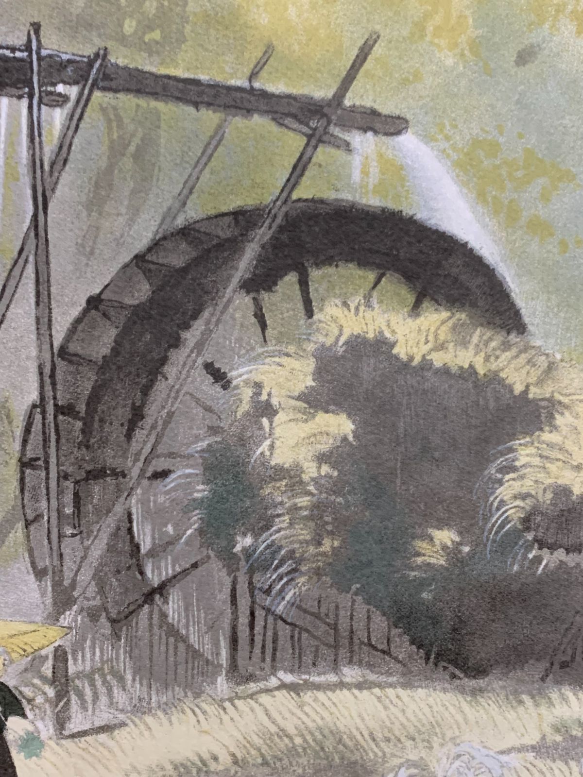 掛け軸】201 川合玉堂「彩雨」リトグラフ 日本画家 限定164/300部