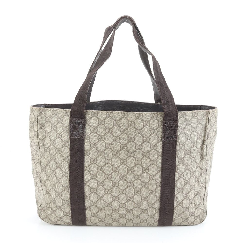 美品 グッチ GGスプリーム 141624 レザー トート バッグ ショルダー