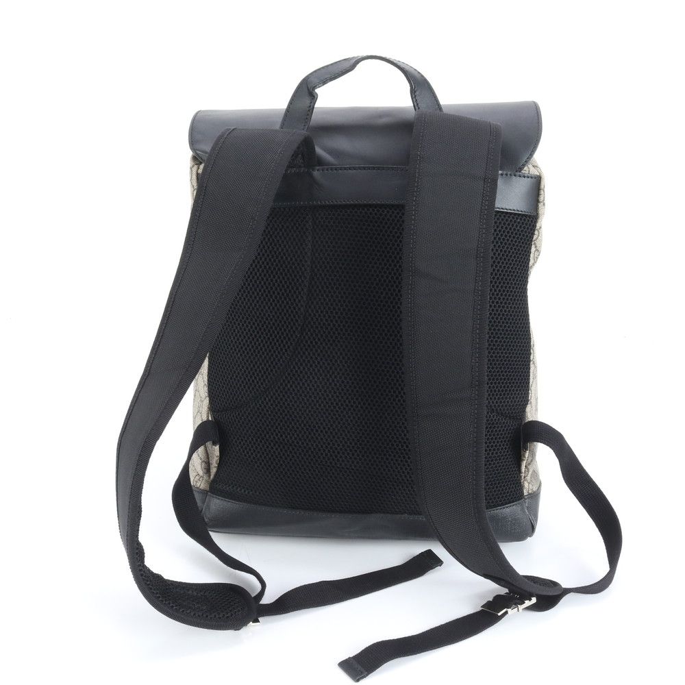 美品】グッチ リュックサック レザー×キャンバス A4可 GG柄 黒 美品