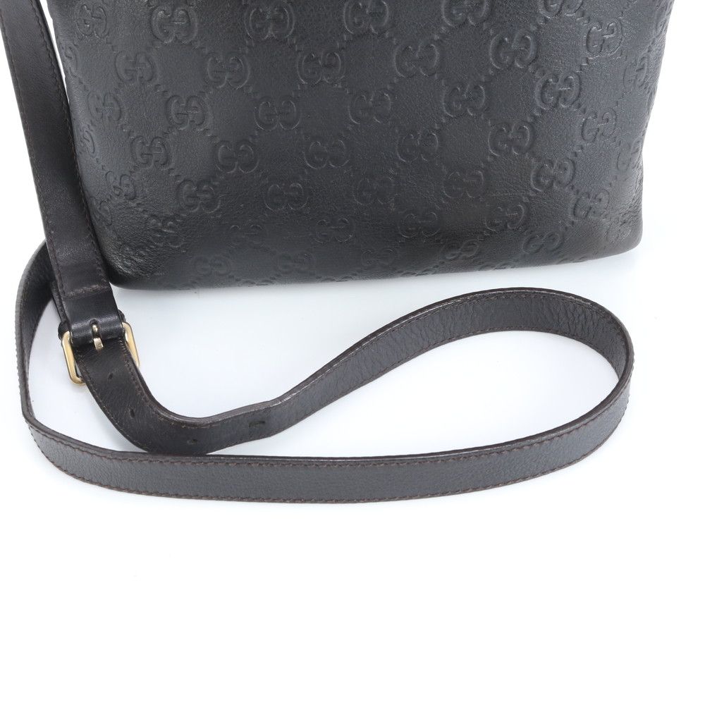 グッチ グッチシマ 223666 レザー ショルダーバッグ 斜め掛け メッセンジャー 通勤 本革 ブラック 黒 メンズ EUM DD 8-2