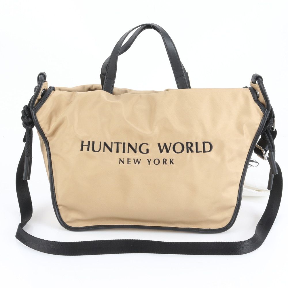 ハンティングワールド レザー ナイロン 2 WAY ショルダーバッグ 斜め掛け メッセンジャー 通勤 トート A 4 メンズ EUM DD 9 7