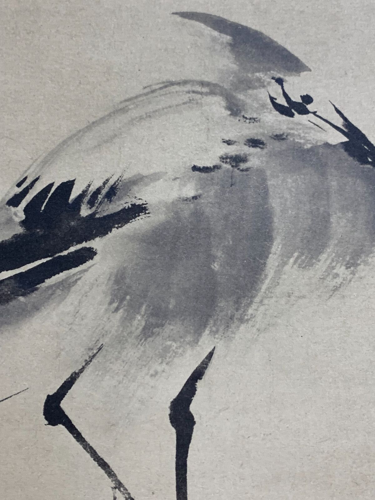 掛け軸】204 宮本武蔵「鷺之図」印刷工芸 花鳥 #茶掛 #掛軸 #古美術