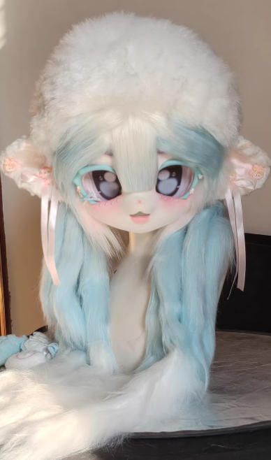 着ぐるみヘッド kigurumi NO 193 羊 水色 ファースーツ 全頭ヘッド ケモノ マスク ぬいぐるみ コスプレ コスチューム