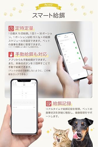  Moizze 自動給餌器 カメラ付き 猫 犬 自動餌やり機 4 L Wi-Fi 2.4 Ghz 5 アプリ遠隔操作 録音再生 双方向通話 早食い防止 簡単お手入れ ペット給餌機 カメラ式 275799 e 0 その他 キッチン 食器