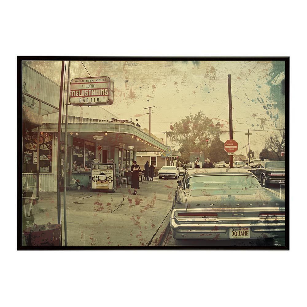 A 約59 x 84 cm lh poster 8417 コンセプトアート レトロ アメリカ アメリカン ダイナー 1980 1970 1960 ポスター インテリア ネガ フィルム シャビー 古い アーカイブ フォト アート モダン