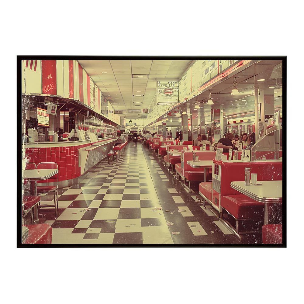 B 約73 x 103 cm lh-poster-8419 コンセプトアート レトロ アメリカ アメリカン ダイナー 1980 1970 1960 ポスター インテリア ネガ フィルム シャビー 古い アーカイブ アート モダン