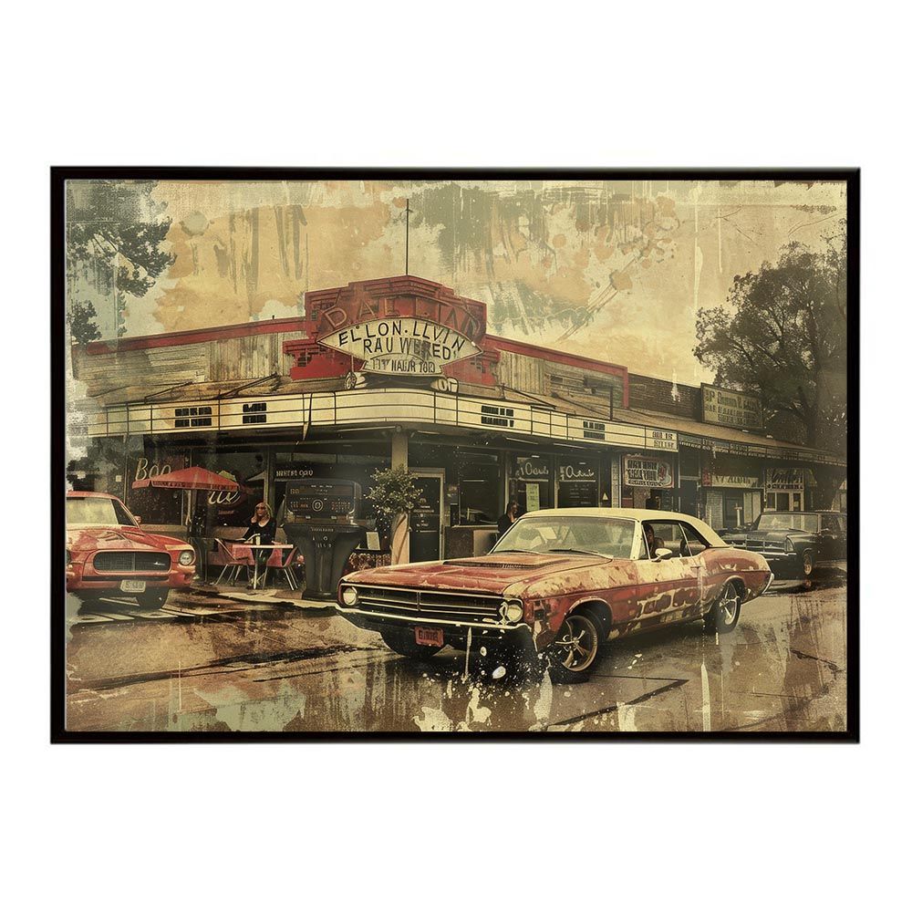 A 約84 x 119 cm lh poster 8427 コンセプトアート レトロ アメリカ アメリカン ダイナー 1980 1970 1960 ポスター インテリア ネガ フィルム シャビー 古い アーカイブ アート モダン