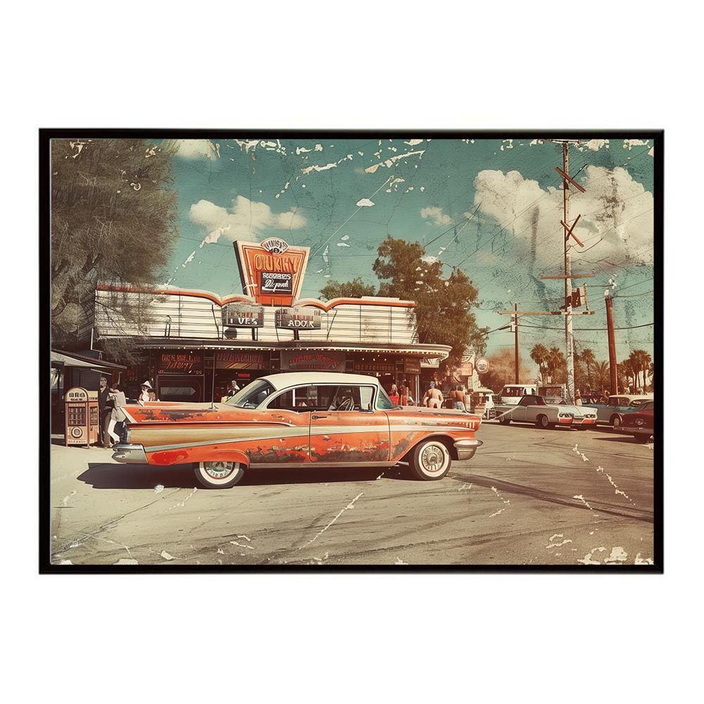 B 約51 x 73 cm lh-poster-8428 コンセプトアート レトロ アメリカ アメリカン ダイナー 1980 1970 1960 ポスター インテリア ネガ フィルム シャビー 古い アーカイブ フォト アート モダン