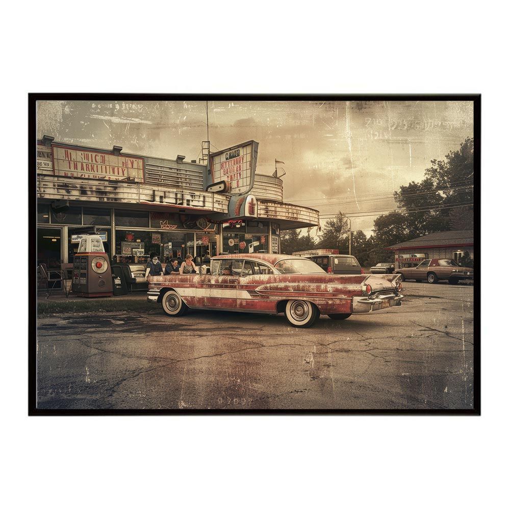 A 約84 x 119 cm lh poster 8432 コンセプトアート レトロ アメリカ アメリカン ダイナー 1980 1970 1960 ポスター インテリア ネガ フィルム シャビー 古い アーカイブ アート モダン