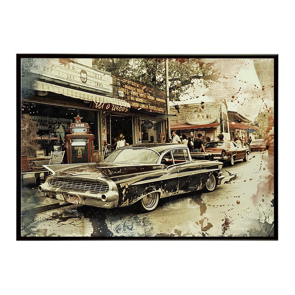 B 約73 x 103 cm lh-poster-8433 コンセプトアート レトロ アメリカ アメリカン ダイナー 1980 1970 1960 ポスター インテリア ネガ フィルム シャビー 古い アーカイブ アート モダン