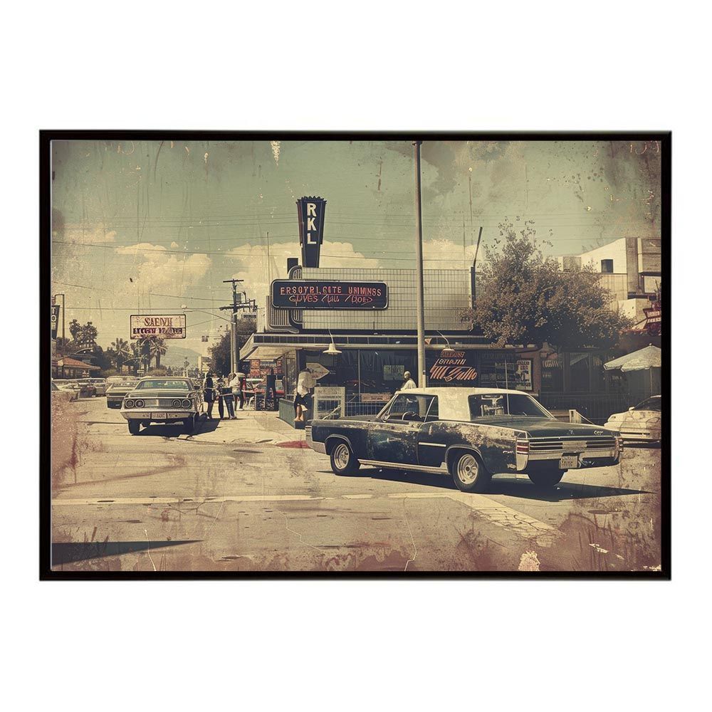 B 約73 x 103 cm lh-poster-8438 コンセプトアート レトロ アメリカ アメリカン ダイナー 1980 1970 1960 ポスター インテリア ネガ フィルム シャビー 古い アーカイブ アート モダン