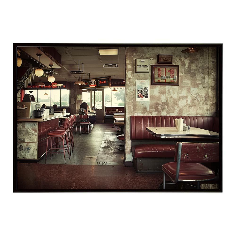 【A2サイズ（約42x59cm）】【lh-poster-8440】コンセプトアート レトロ アメリカ アメリカン ダイナー 1980 1970 1960 ポスター インテリア ネガ フィルム シャビー 古い アーカイブ フォト アート モダン