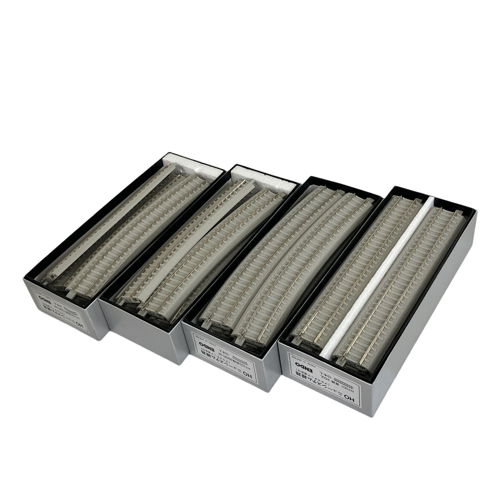 エンドウ HO ニューシステム線路 プラスチック道床付 H 1001 1102 2 1103 4点セット 鉄道模型