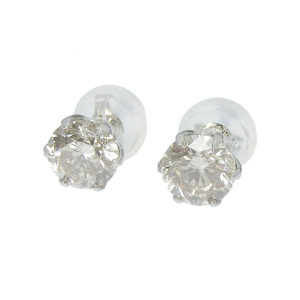 Pt 900 プラチナ ダイヤモンド 0.50 ct ピアス 一粒ダイヤモンドピアス レディース