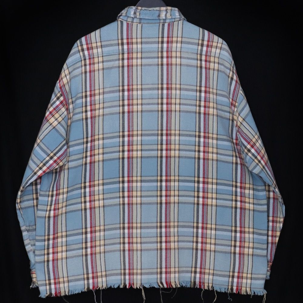 SAINT MICHAEL × LASTMAN FLANNEL SHIRT Mサイズ ライトブルー SM-YS 1-0000-C 37