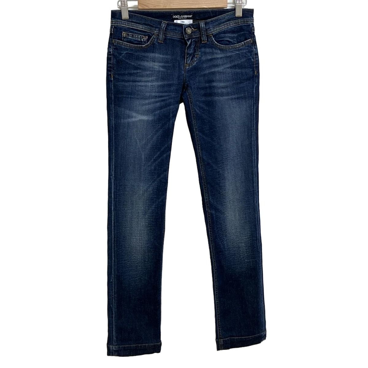DOLCE GABBANA ドルチェアンドガッバーナ ジーンズ サイズ36 S レディース ネイビー フルレングス
