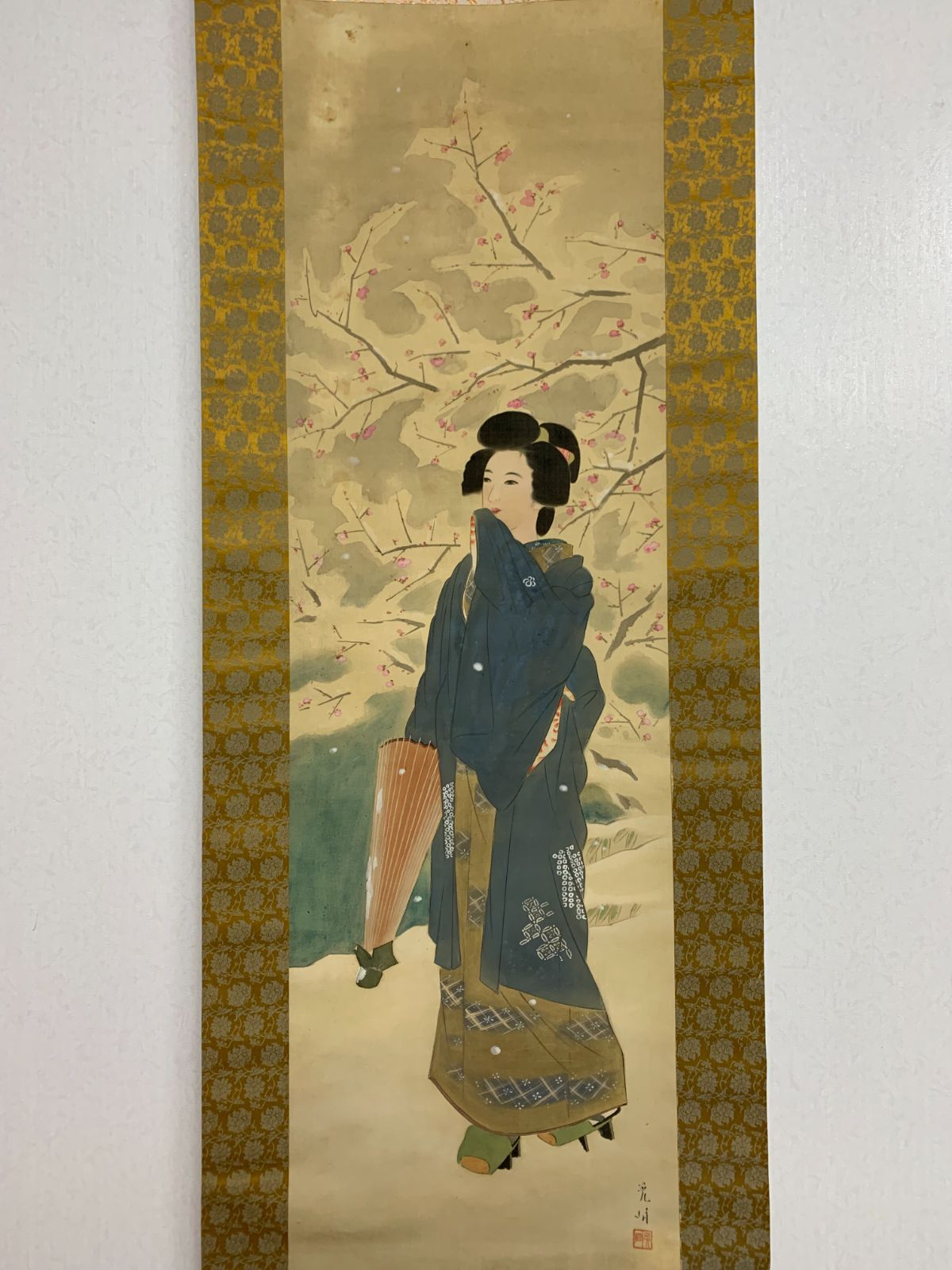 掛け軸】209 阿部晃明「美人画」日本画 日本美術 #茶掛 #掛軸 #古美術