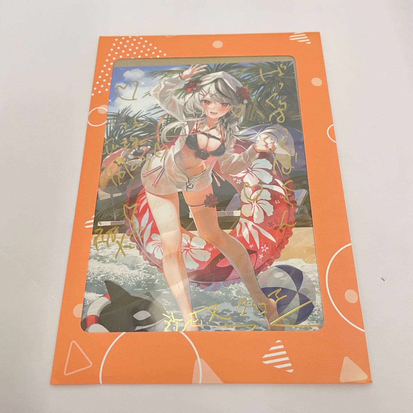 瀬戸店】ホロライブ 沙花叉クロヱ 誕生日記念2022 箔押し複製サイン