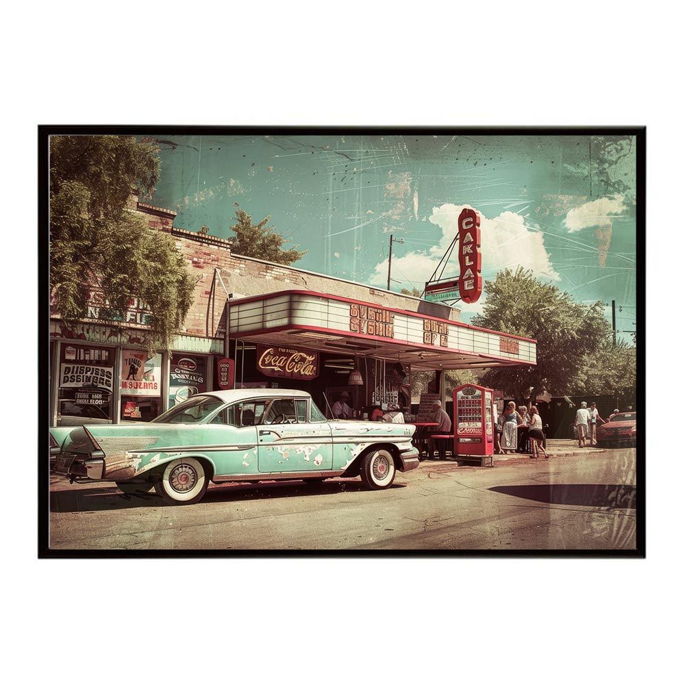 【A2サイズ（約42x59cm）】【lh-poster-8488】コンセプトアート レトロ アメリカ アメリカン ダイナー 1980 1970 1960 ポスター インテリア ネガ フィルム シャビー 古い アーカイブ フォト アート モダン