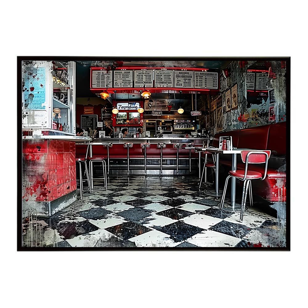 【B3サイズ（約36x51cm）】【lh-poster-8528】コンセプトアート レトロ アメリカ アメリカン ダイナー 1980 1970 1960 ポスター インテリア ネガ フィルム シャビー 古い アーカイブ フォト アート モダン