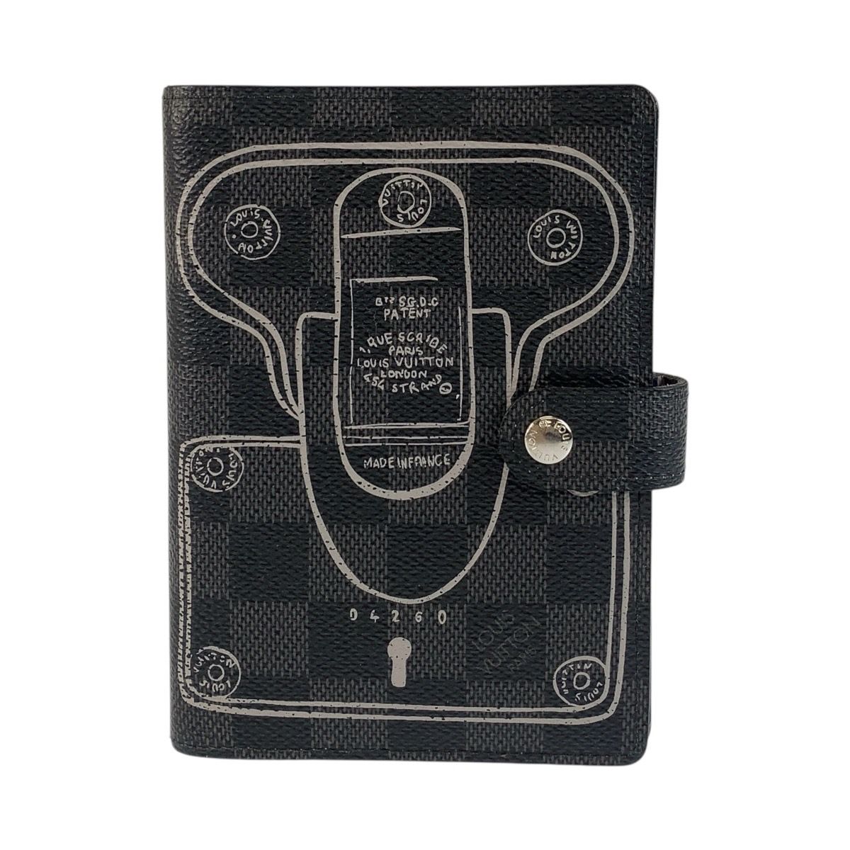LOUIS VUITTON ルイヴィトン ダミエグラフィット アジェンダ PM グレー シルバー金具 PVC R 20030 手帳カバー レディース 506493