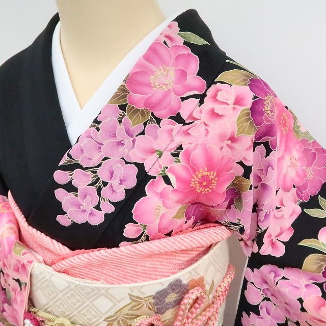 ✾まめ藤✾ｍ1955＊ 正絹 ヒロミチナカノ 刺繍 桜 芍薬 成人式 振袖