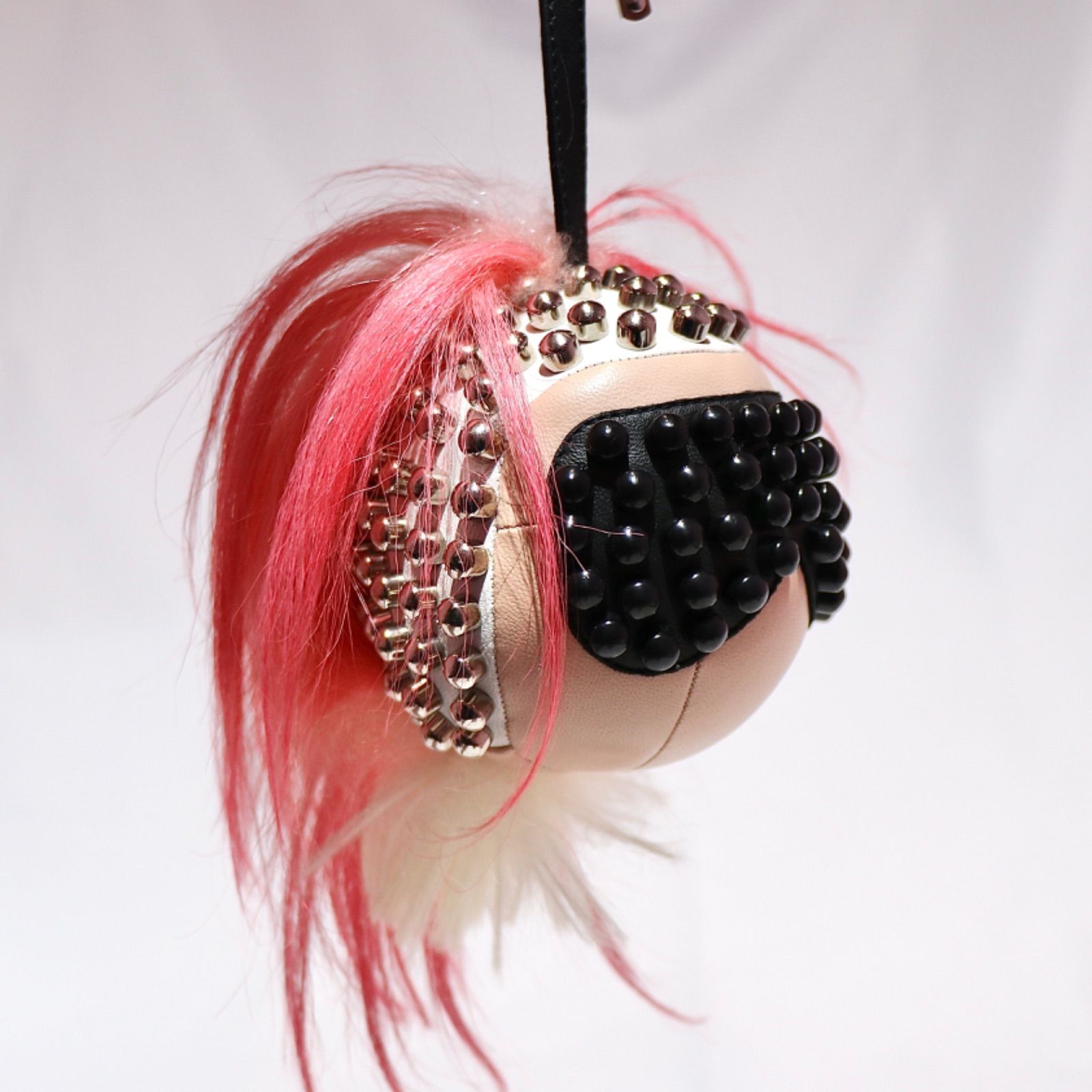 FENDI カールラガーフェルド チャーム ファー レザー フェンディ