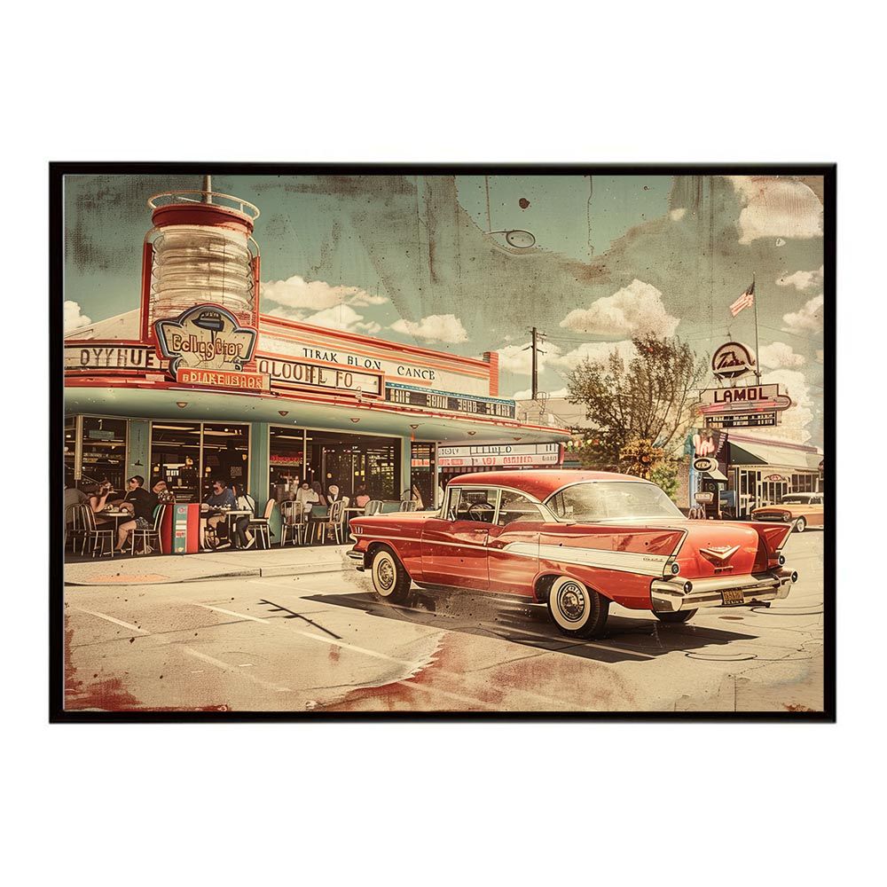 【B2サイズ（約51x73cm）】【lh-poster-8550】コンセプトアート レトロ アメリカ アメリカン ダイナー 1980 1970 1960 ポスター インテリア ネガ フィルム シャビー 古い アーカイブ フォト アート モダン