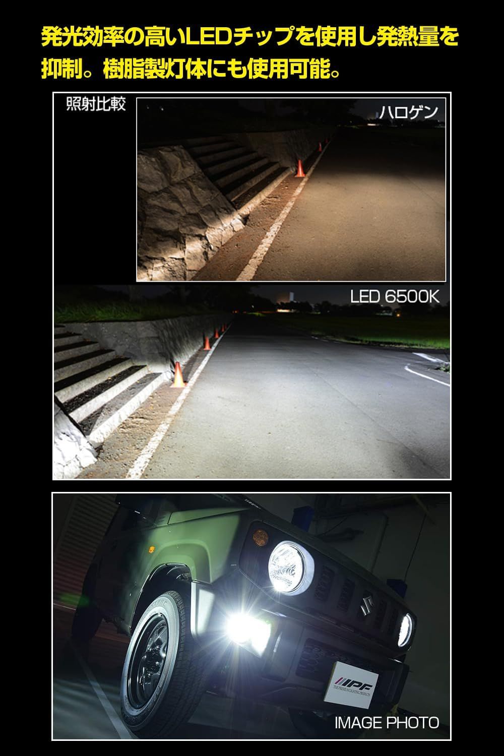 四角フォグランプ Ipf フォグランプ後付け led フォグランプ 角型 HB4