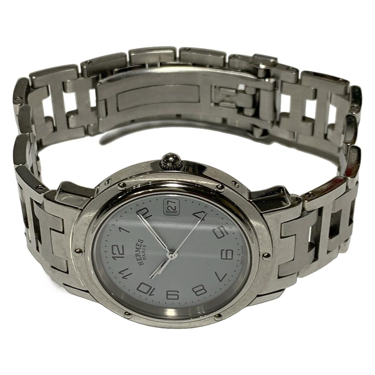 HERMES エルメス 腕時計 クリッパー CL 6 710 メンズ 白