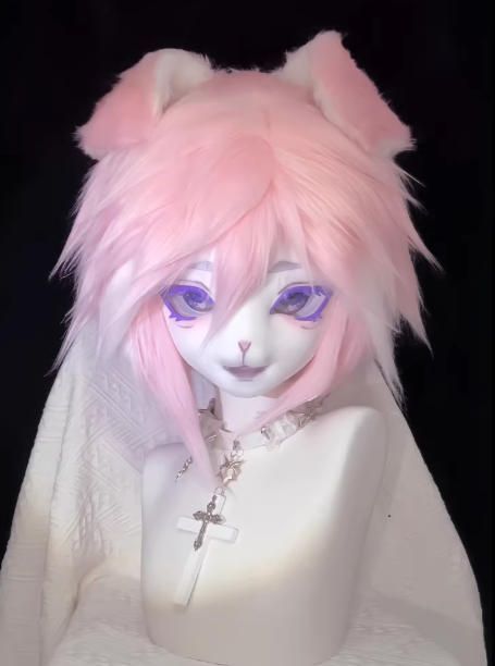 着ぐるみヘッド kigurumi NO.196 犬 ピンク 男女兼用 ファースーツ 全頭ヘッド ケモノ マスク ぬいぐるみ コスプレ コスチューム 一点物
