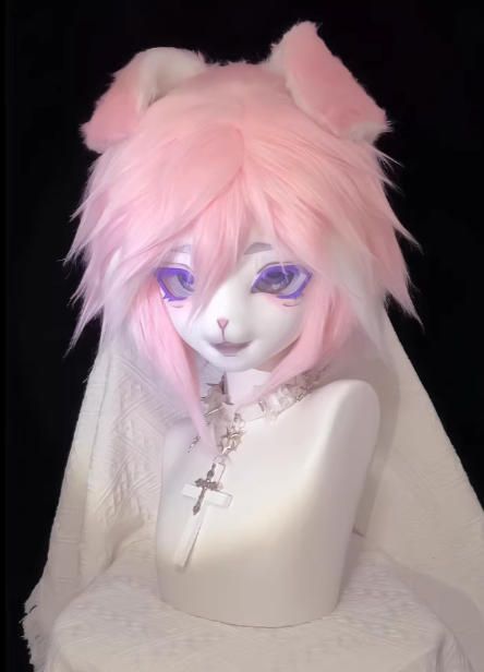 着ぐるみヘッド kigurumi NO 196 犬 ピンク 男女兼用 ファースーツ 全頭ヘッド ケモノ マスク ぬいぐるみ コスプレ コスチューム