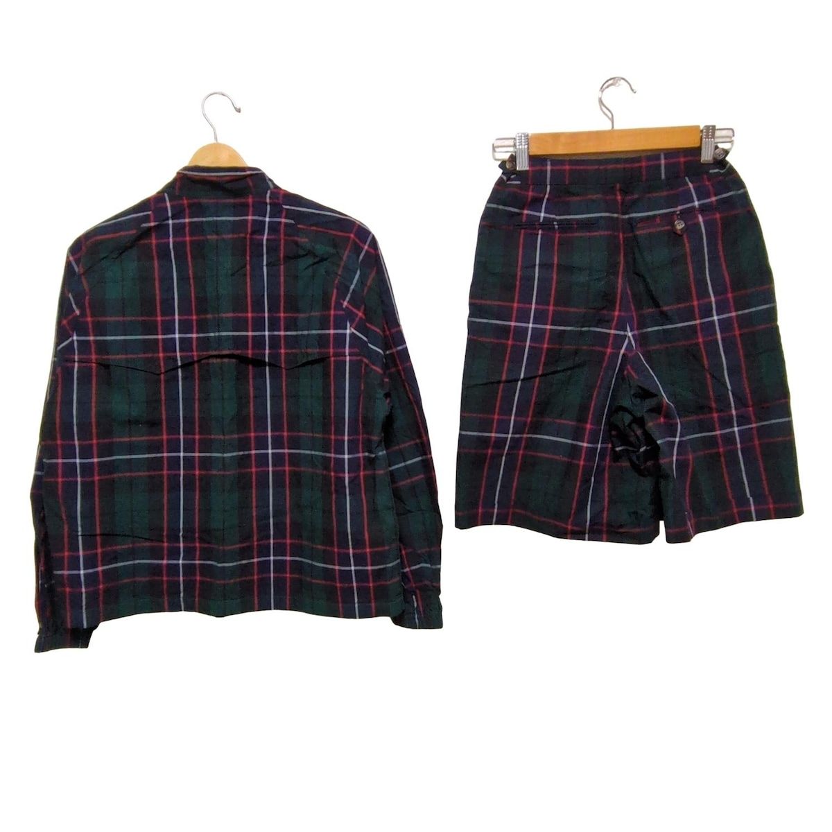 RalphLauren ラルフローレン レディースパンツセットアップ レディース - ダークグリーン×ネイビー×マルチ チェック柄 ジップアップ