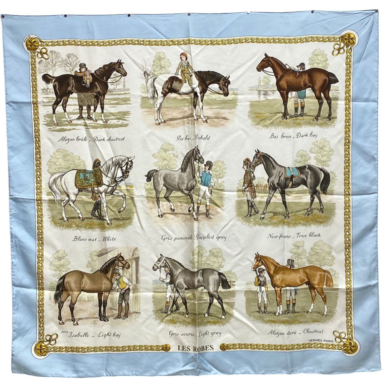 特価！HERMESエルメス カレ90 スカーフ LES ROBES 馬の毛色 楽天市場】【アパレル】HERMES エルメス カレ90 スカーフ 大判スカーフ